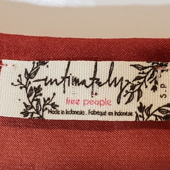 Free People Intimately All My Love Shine Wrap Mini Slip Dress Rust Satin S/M - Picture 6 of 14